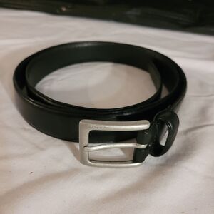 Eddie Bauer mns Vendor sz 40 #CA-00656 black dress belt silver buckle